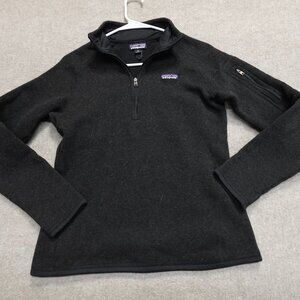 Patagonia Womens Jacket Medium Gray Charcoal 1/4 Zip Better Sweater